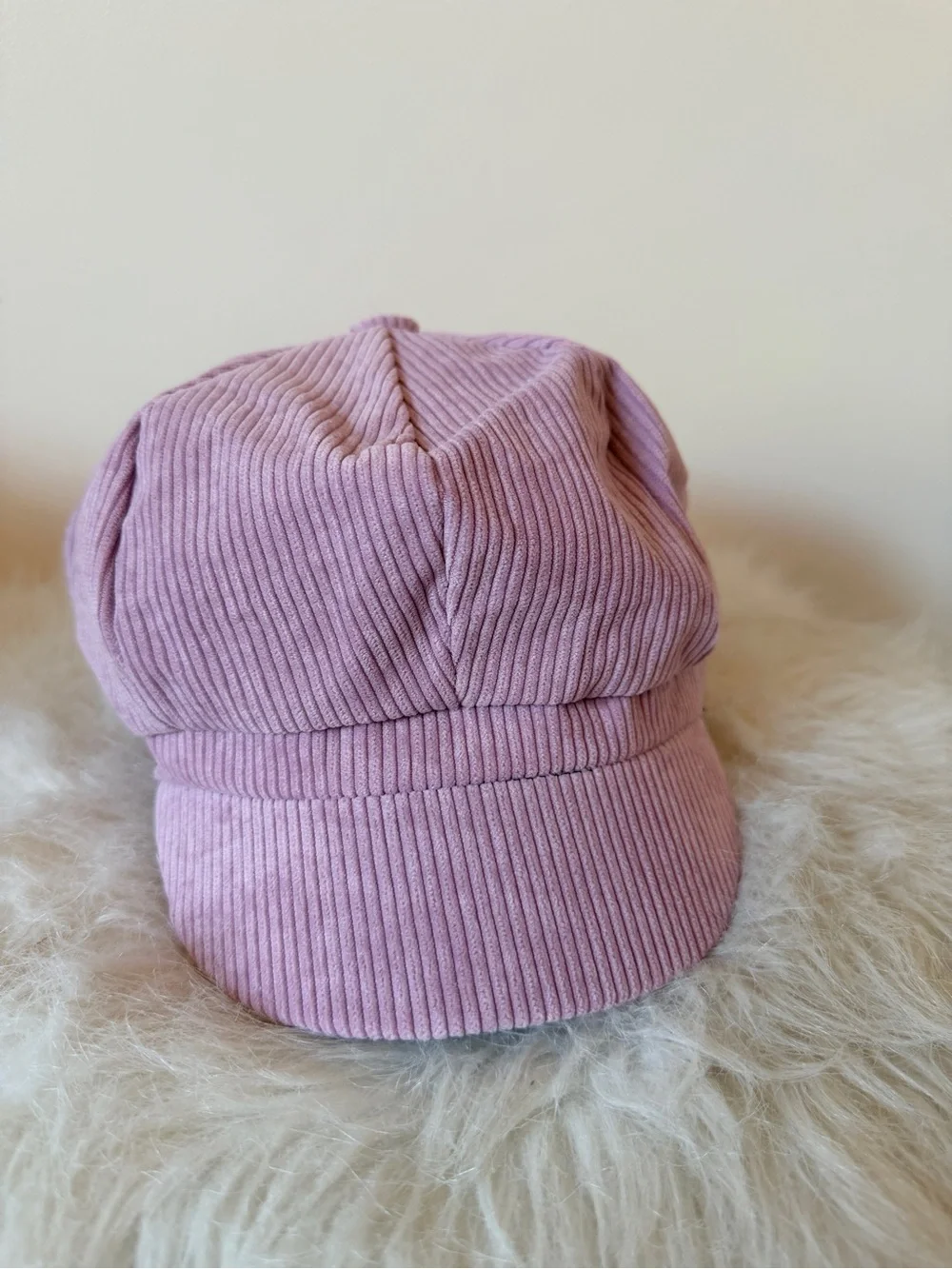 NWOT Mauve Corduroy Baker Boy Cap - M